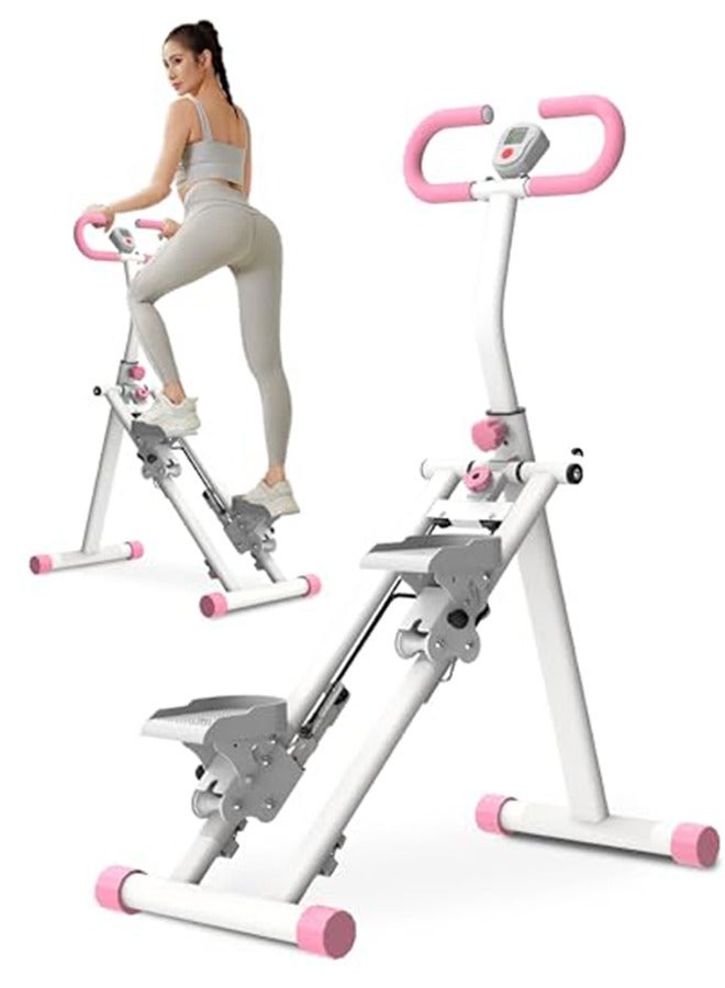 WALALLA Stair Stepper for Home-Upgrade Vertical Climber Workout Machine for Full-Body Exercise Climber Fitness Equipment with Stable Frame Adjustable Handlebar Foldable, Pink - Image 1